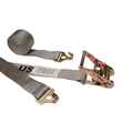 Us Cargo Control 2" x 16' Gray Plate Trailer Strap w/ F-Hook And Ratchet 5316FNH1012-GRY